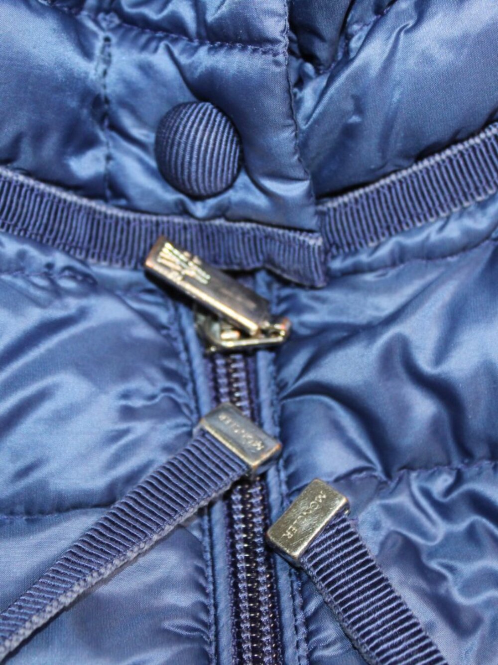 Moncler Light Weight Blue Down Puffer Hooded Coat Jacket Tie Moncler SZ 3 M - Picture 13 of 13
